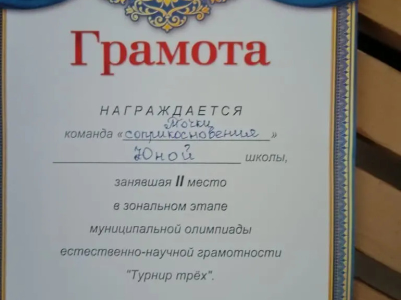 Зональный этап  олимпиады "Турнир 3-х".